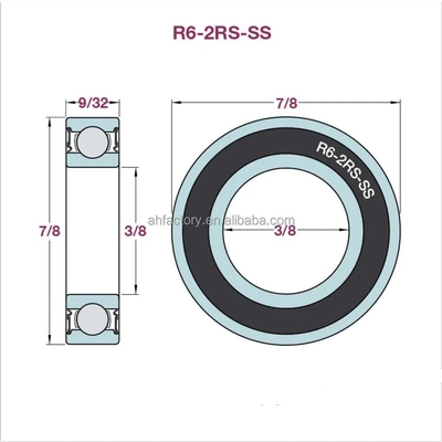 Imperial Miniature Bearing R6-2RS C3 Clearance 3/8&quot;x7/8&quot;x9/32&quot; Stable Performance