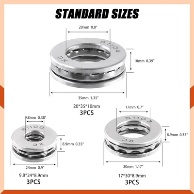 25*52*18 mm Motorcycle Parts Chrome Steel 51305 Thrust Ball Bearing with Steel Cage