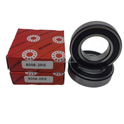 Motorcycle Deep Groove Ball Bearings 6006-2RS Copper Cage and ISO9001 2008 Certified